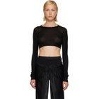 Rick Owens Black Tower LS Crop T-shirt