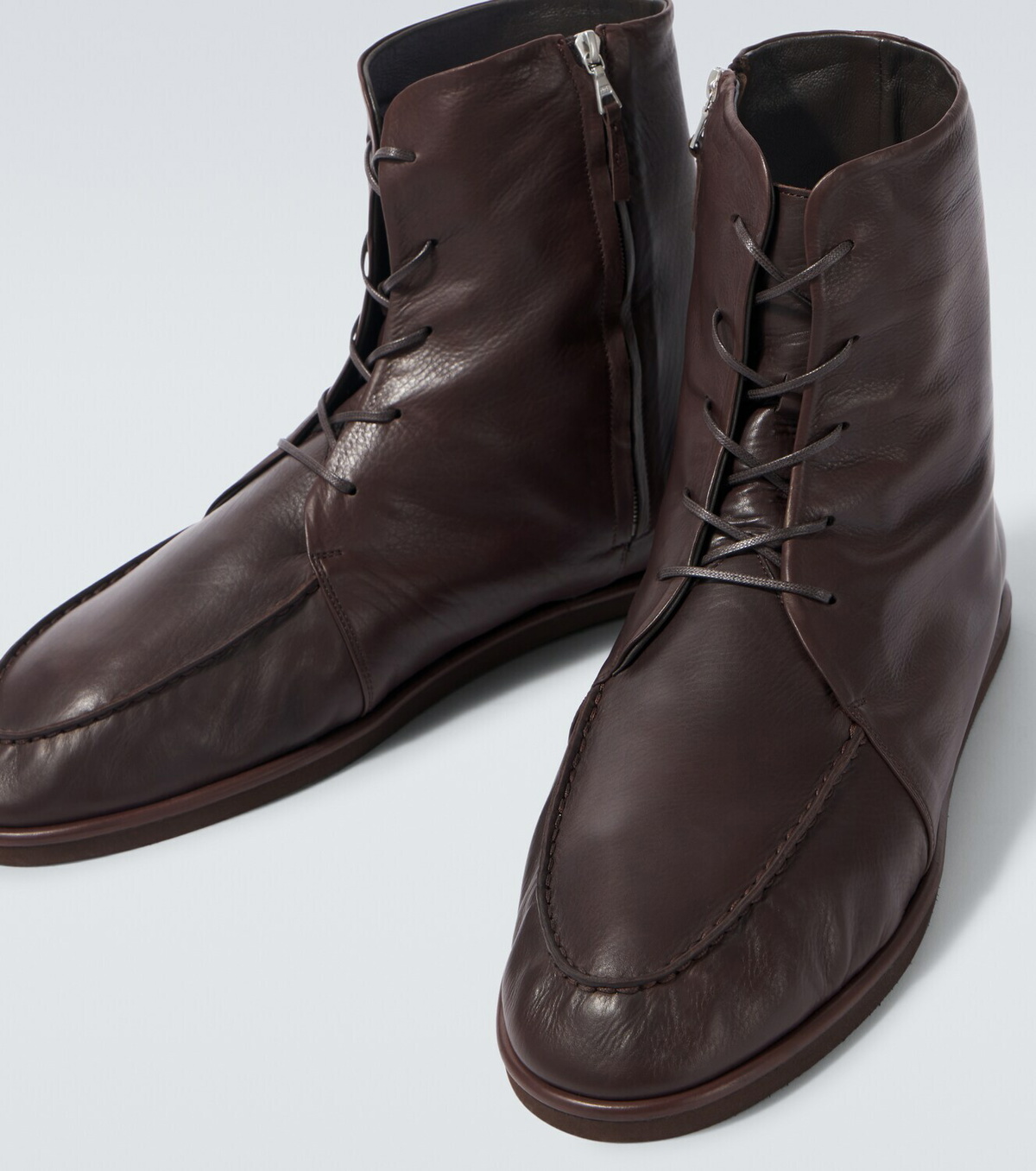 靴 AURALEE LEATHER BOOTS 24cm AURALEE: Black Leather Work Boots | SSENSE
