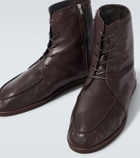 Auralee Leather lace-up boots