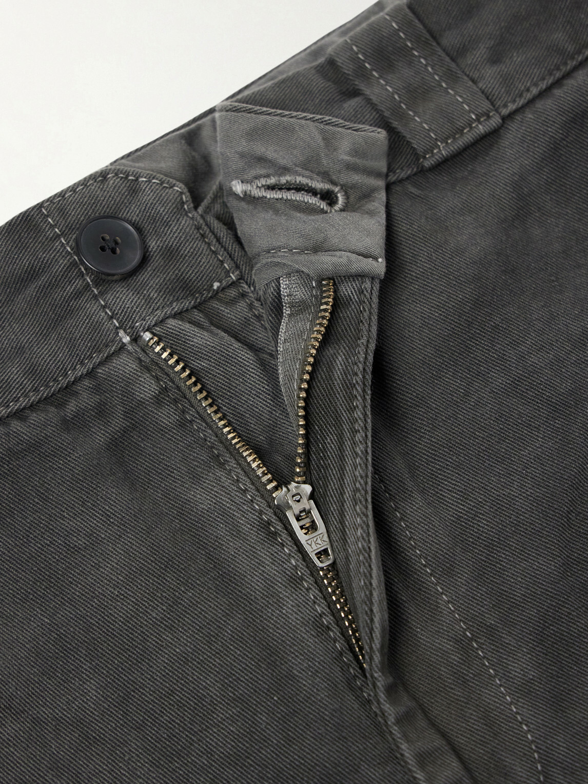 Enfants Riches Déprimés - Straight-Leg Distressed Cotton and Linen-Blend Twill Shorts - Gray