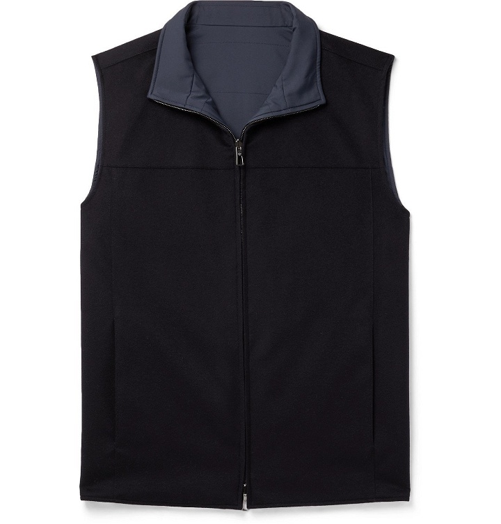 Photo: Loro Piana - Slim-Fit Reversible Cashmere and Shell Gilet - Blue
