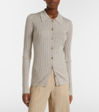 Toteme Ribbed-knit cashmere and silk cardigan