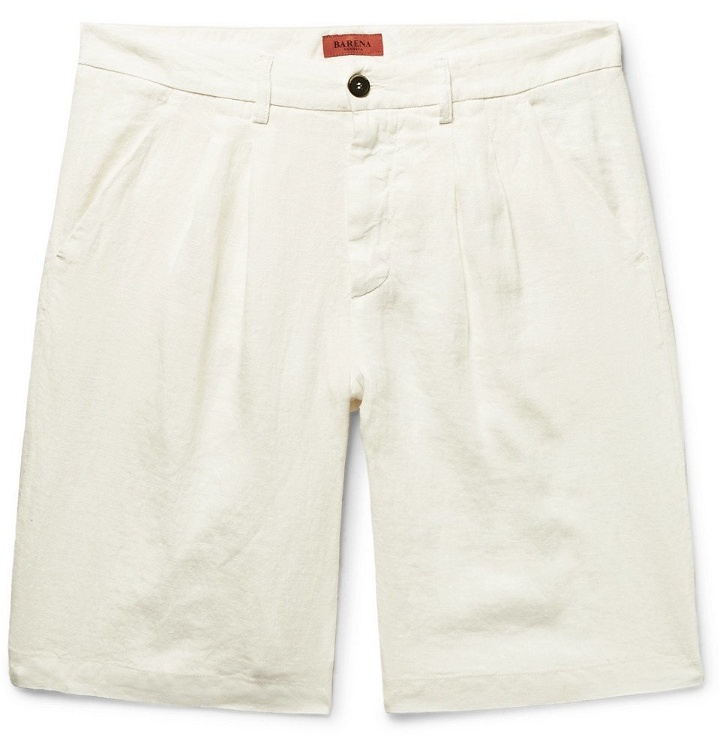 Photo: Barena - Pleated Linen Shorts - Men - White