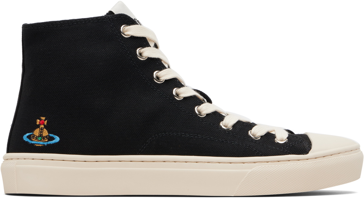 Vivienne Westwood Black High Top Plimsoll Sneakers
