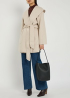 Varley Edgemere Belted Wool-blend Coat Cream