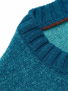 Loro Piana - Slim-Fit Mélange Linen, Cashmere and Silk-Blend Sweater - Blue