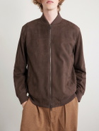 Loro Piana - Ivy Padded Suede Bomber Jacket - Brown
