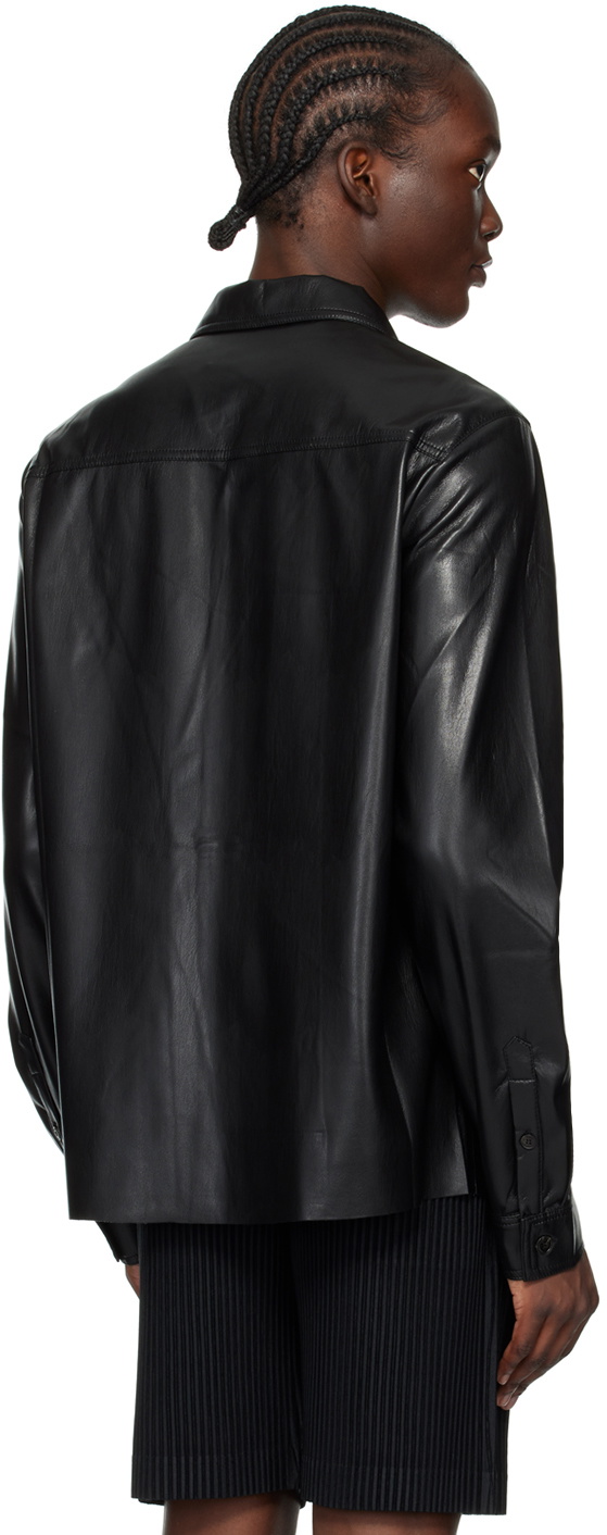 Nanushka Black Duco Vegan Leather Shirt