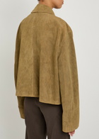 Rick Owens Heizer Suede Jacket Brown