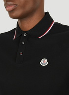 Stripe Trim Polo Shirt in Black