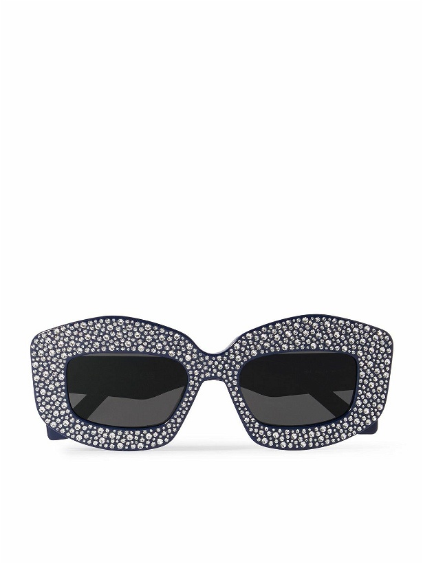 Photo: LOEWE - D-Frame Crystal-Embellished Acetate Sunglasses
