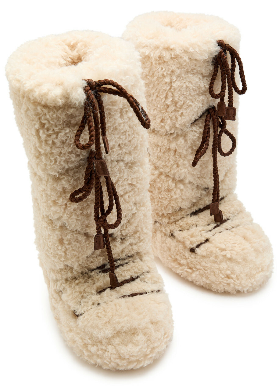 Moon Boot Icon Curly Extra Mid-calf Snow Boots Cream 3538 (IT35 38 / UK2
