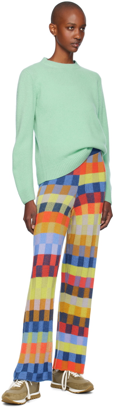 The Elder Statesman Green Malibu Crew Sweater