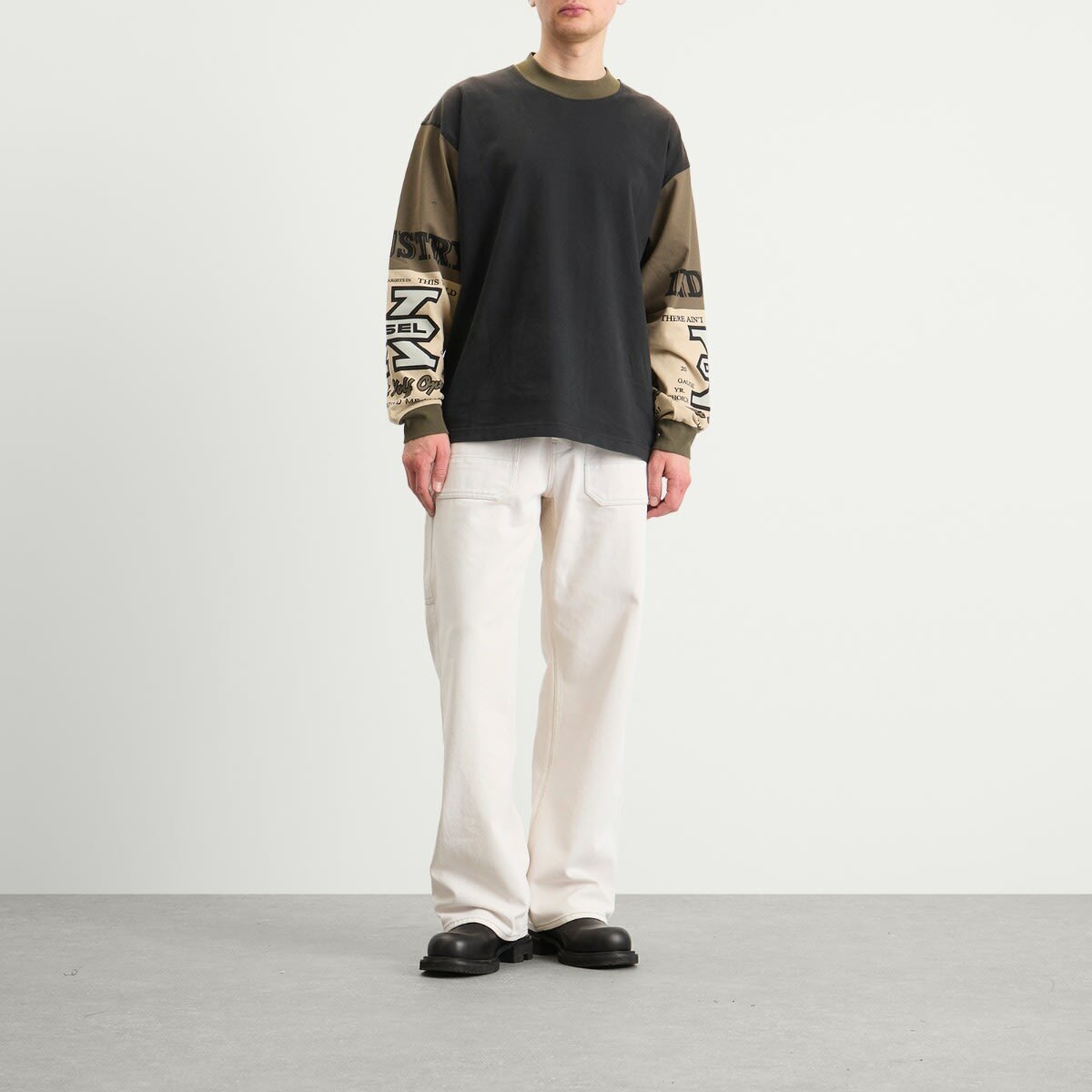 END. x Diesel Long Sleeve Shirt in Olive Green