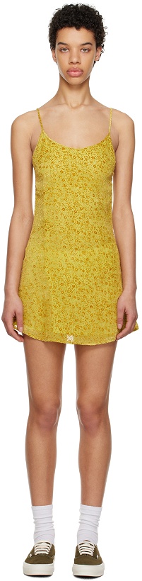 Photo: ERL Yellow Flocked Mini Dress
