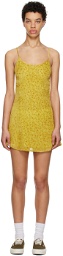 ERL Yellow Flocked Mini Dress