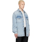 BALMAIN Blue Faded Denim Shirt