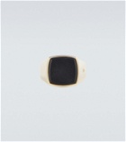 Tom Wood Cushion 9kt gold ring with black onyx