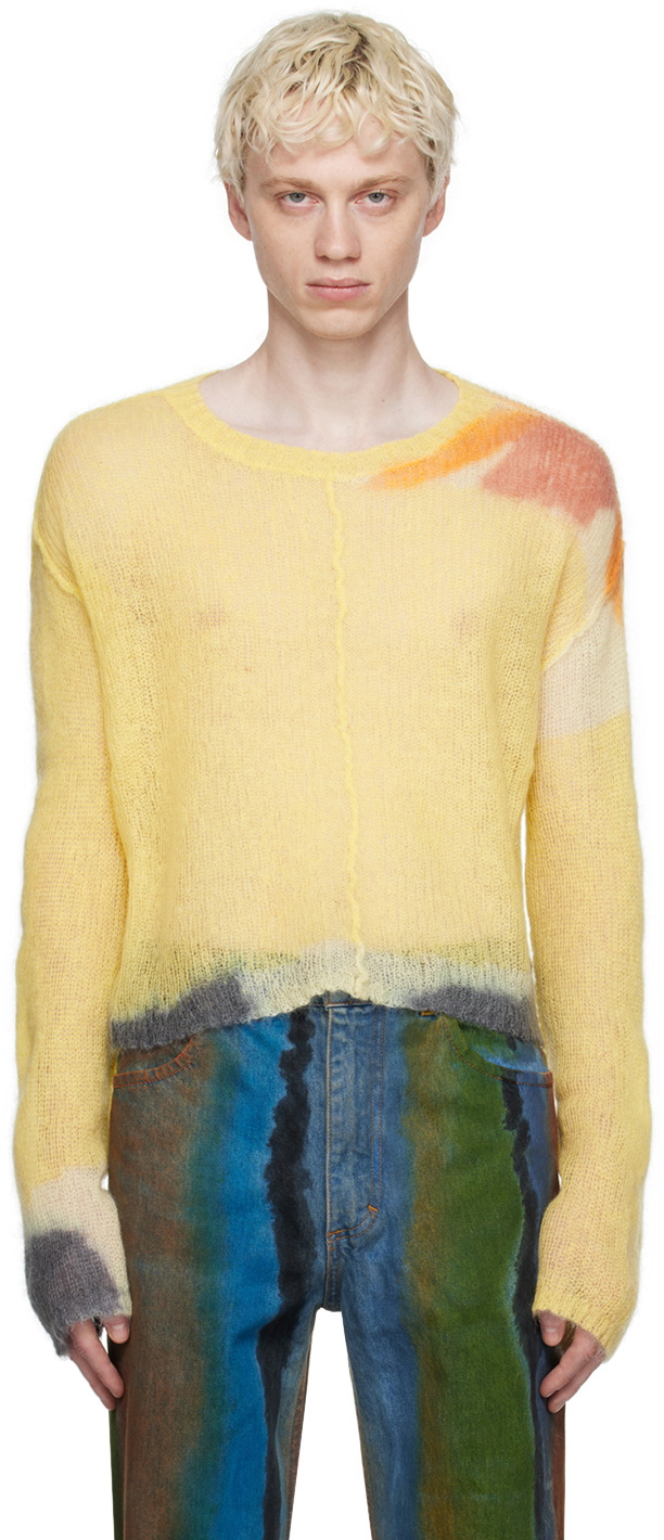 Photo: Eckhaus Latta Yellow Composition Sweater
