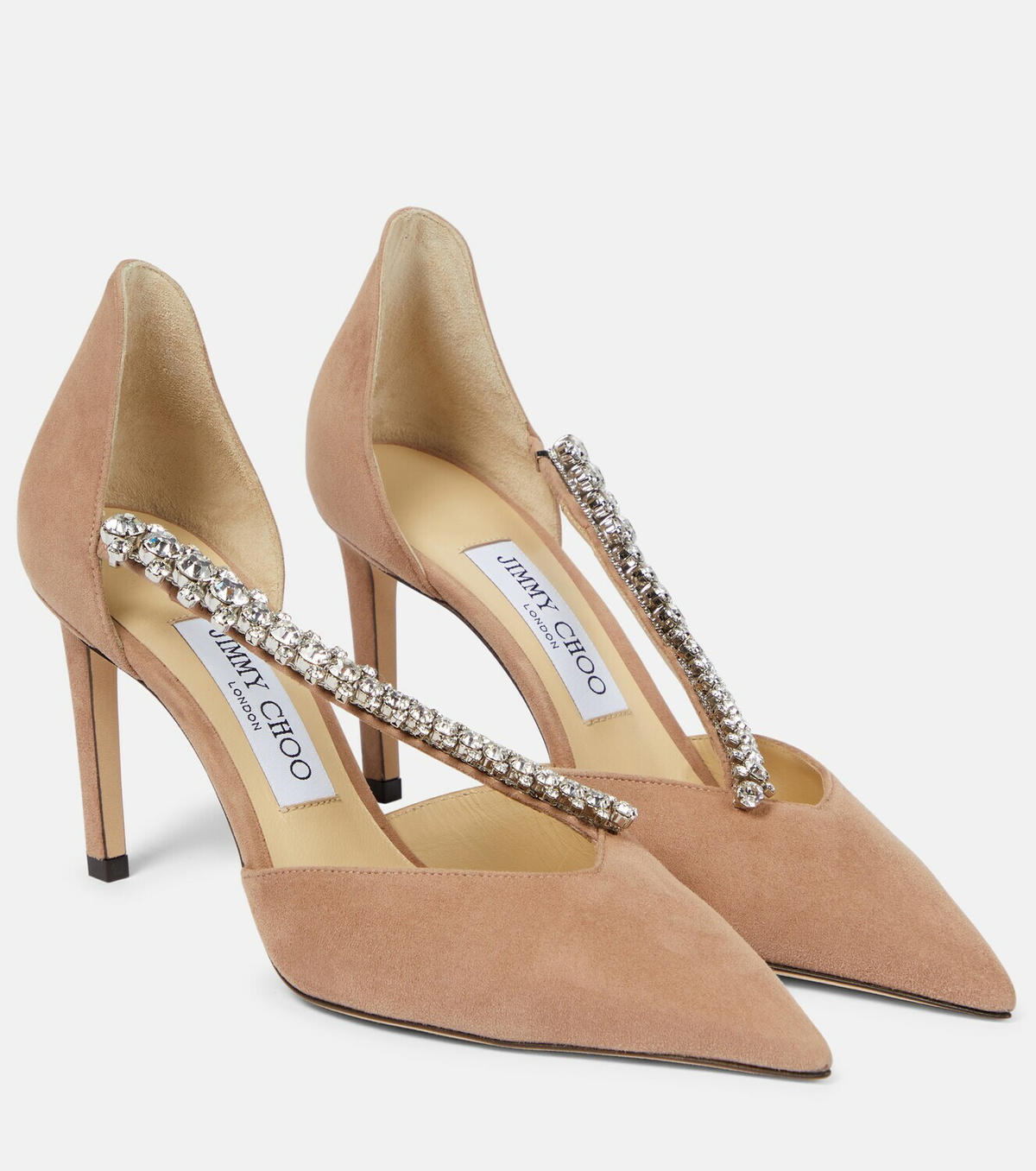 Jimmy Choo Bee 85 embellished suede pumps Jimmy Choo