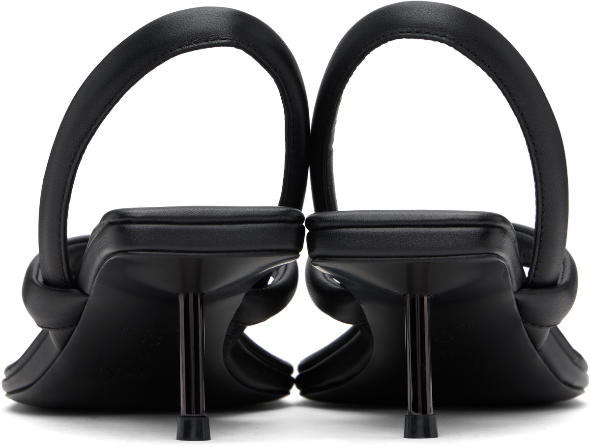 St. Agni Black Thong Heeled Sandals