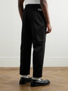 Wacko Maria - Straight-Leg Pleated Cotton-Twill Trousers - Black