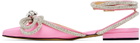 MACH & MACH Pink Double Bow Ballerina Flats