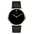 Movado Signature Quartz Black Dial Mens Watch 0607591