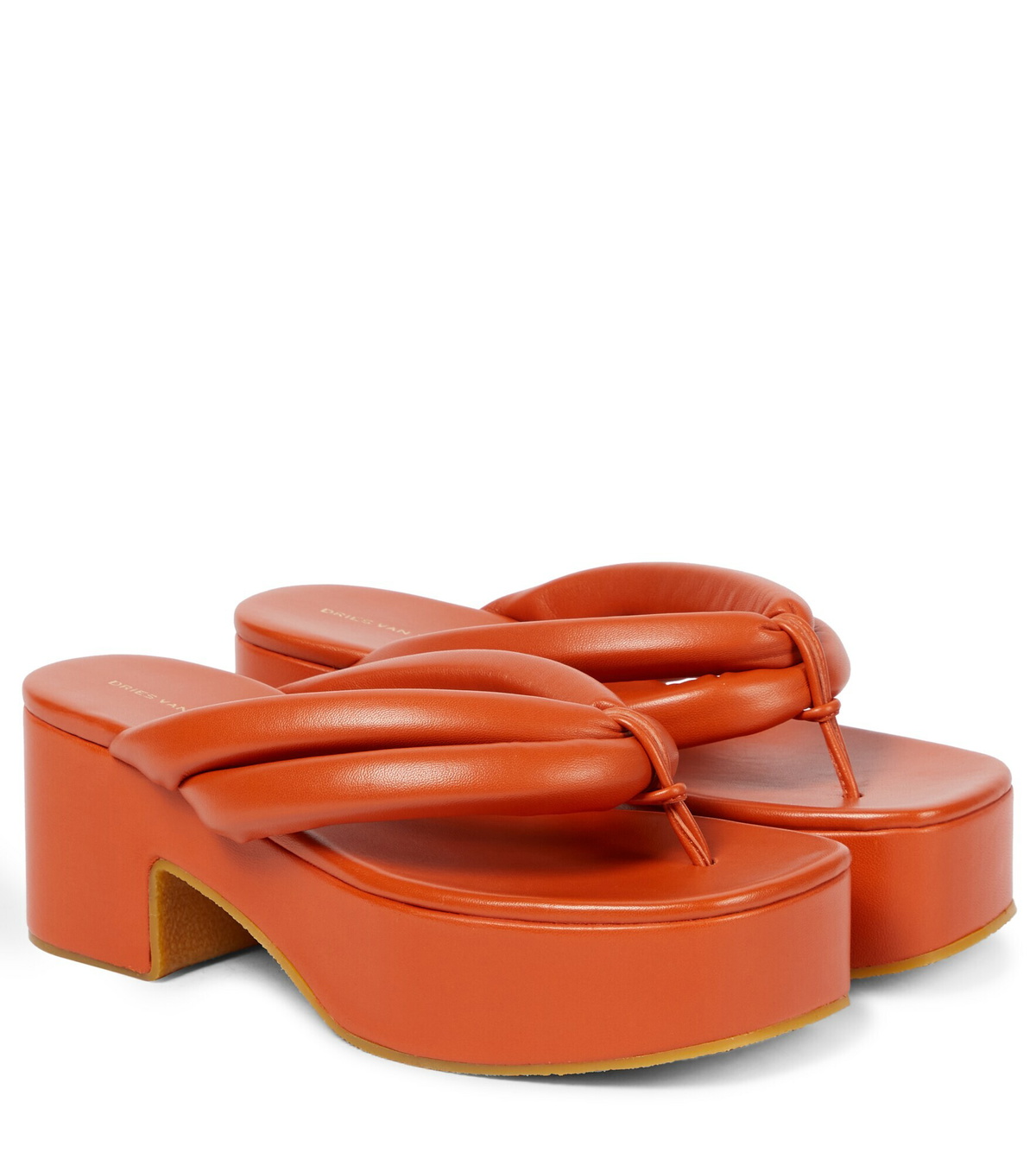Dries Van Noten Leather platform thong sandals Dries Van Noten