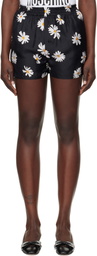 Moschino Black All Over Daisy Print Shorts