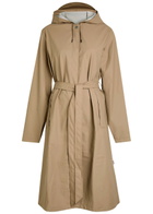 Rains Hooded Coated Shell Jacket Beige