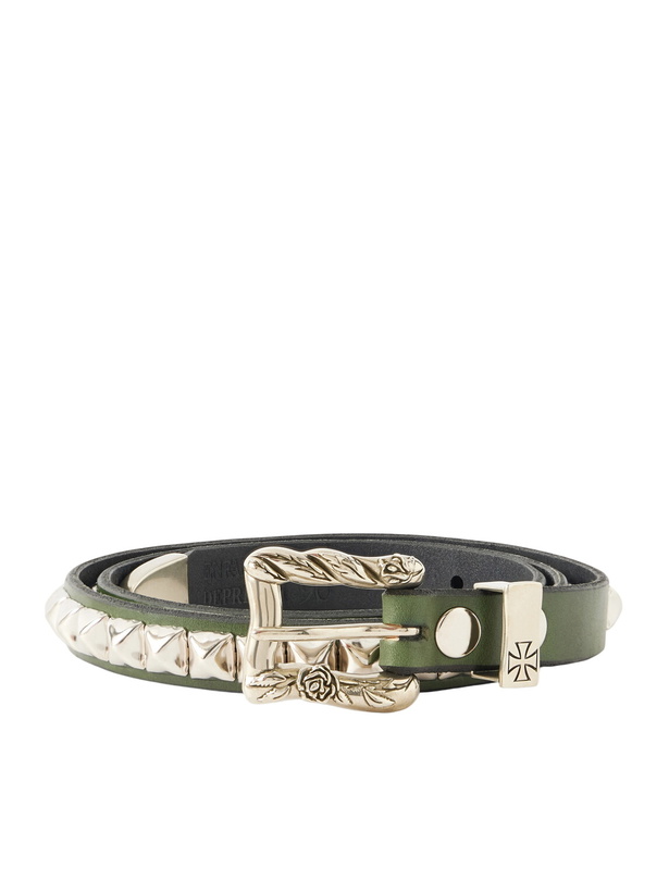 Photo: Enfants Riches Déprimés - Classique 2cm Studded Leather Belt - Green