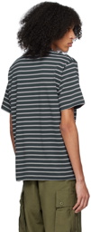 BEAMS PLUS Gray Striped T-Shirt