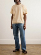 SAINT LAURENT - Logo-Embroidered Cotton-Piqué T-Shirt - Yellow