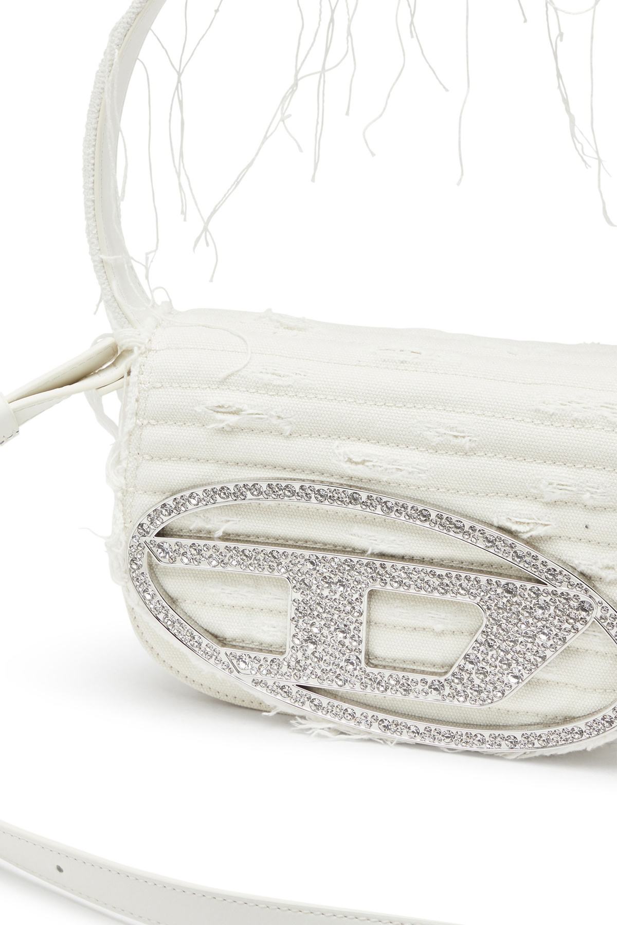 Diesel 1DR-Iconic shoulder bag in canvas and leather