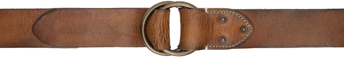 RRL Brown Distressed Leather Belt RRL