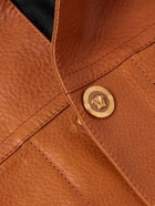Versace - Full-Grain Leather Jacket - Brown