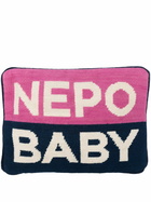 Jonathan Adler Blue Nepo Baby Needlepoint Cushion