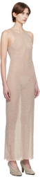 Gabriela Coll Garments Taupe No.303 Maxi Dress