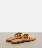 Prada Crochet raffia-effect slides