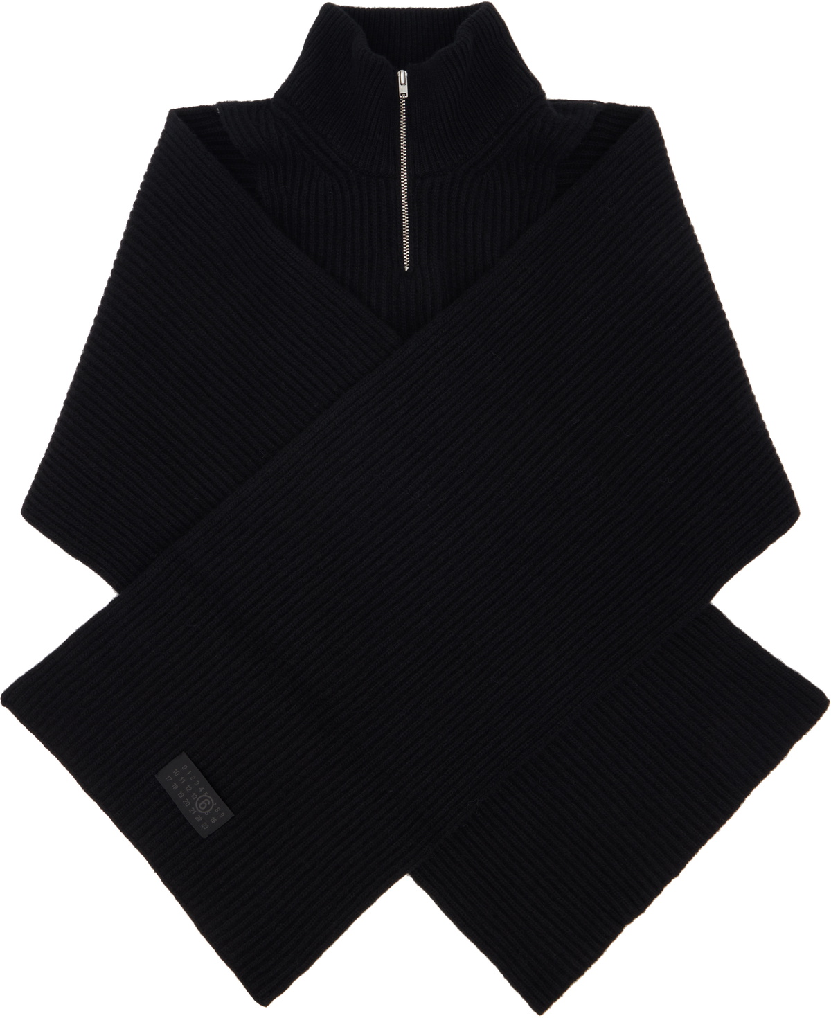 MM6 Maison Margiela Black Fisherman Knit Camionneur Scarf