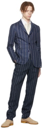 Ring Jacket Navy Linen Trousers