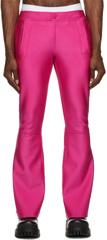 Photo: Jean Paul Gaultier SSENSE Exclusive Pink Les Marins Bonded Jersey Trousers