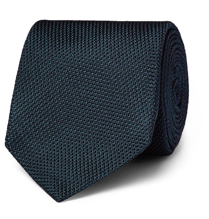Photo: Kingsman - Drake's 8cm Silk-Grenadine Tie - Blue