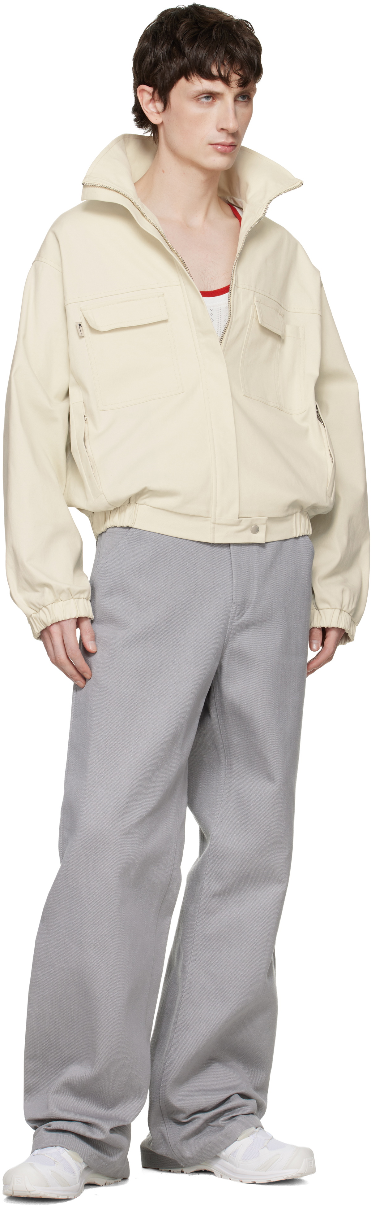 Rier Gray Antique Gabardine Trousers