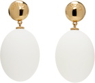 Moschino Gold & White Eggs Pendant Earrings