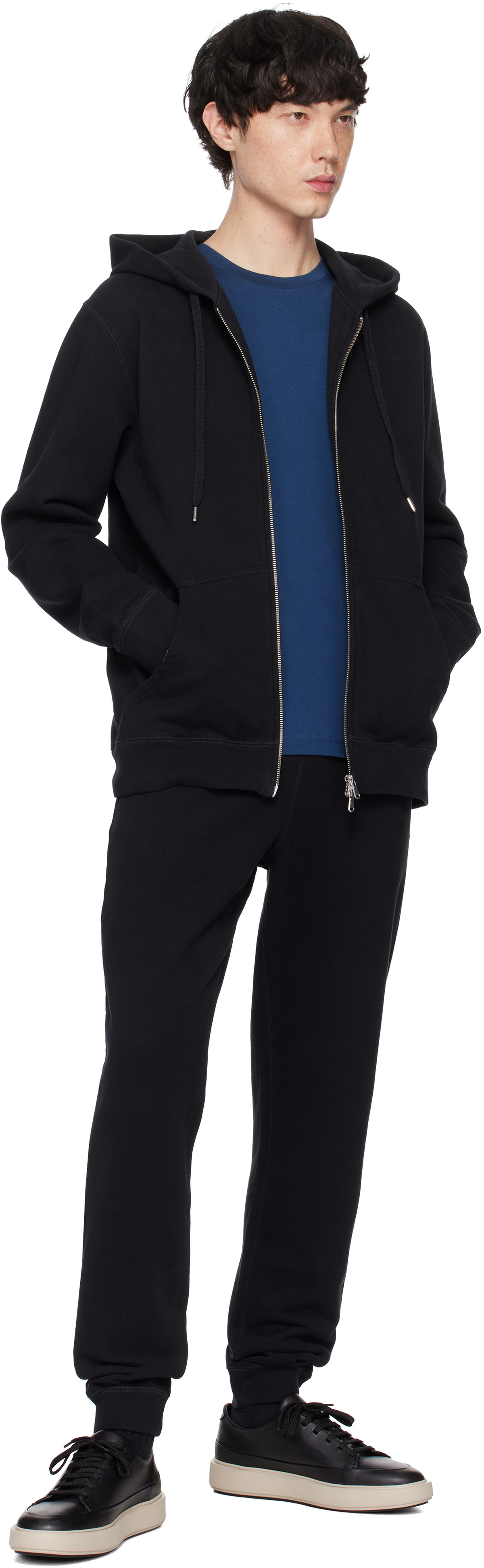 Sunspel Black Zip Hoodie
