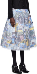 Comme des Garçons Multicolor Nylon Tulle & Paper Midi Skirt