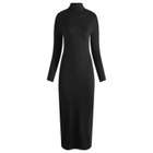 Joah Brown Women's Mock Neck Midi Dress in Black