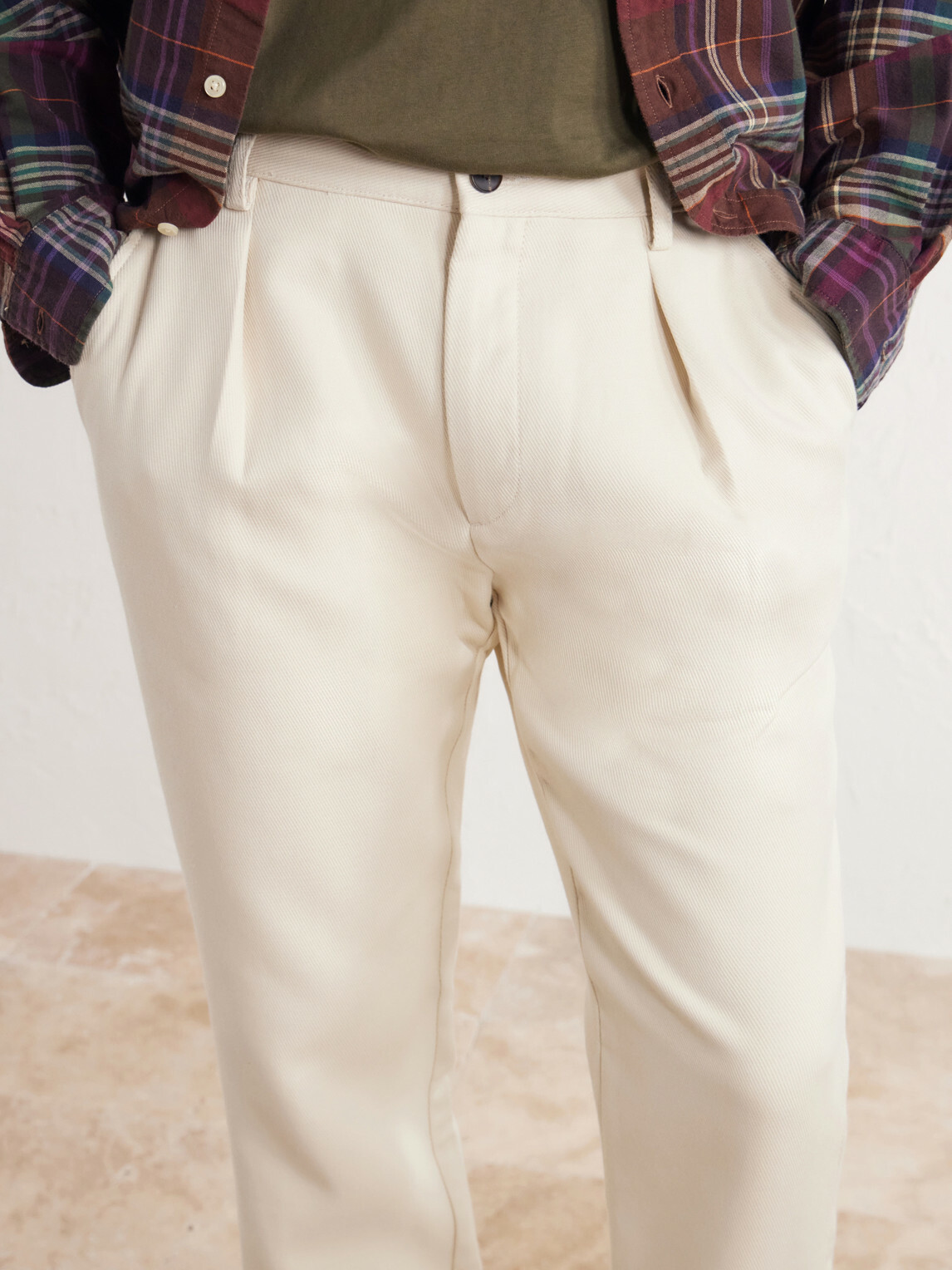 Mr P. - Tapered Pleated Cotton and Cashmere-Blend Trousers - Neutrals